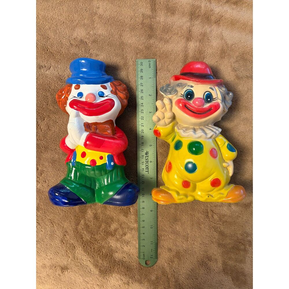 2 Vintage Clown Coin Banks